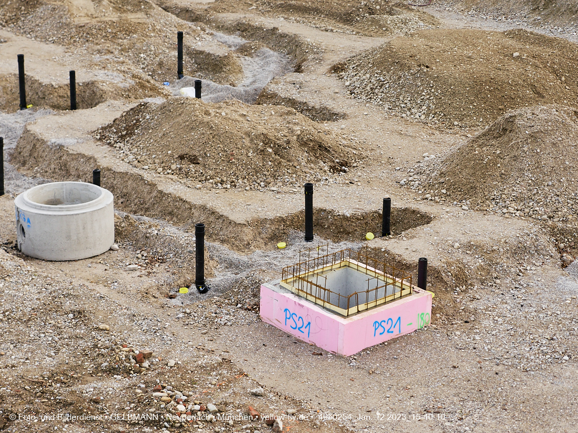 12.01.2023 - Baustelle an der Quiddestraße Haus für Kinder in Neuperlach